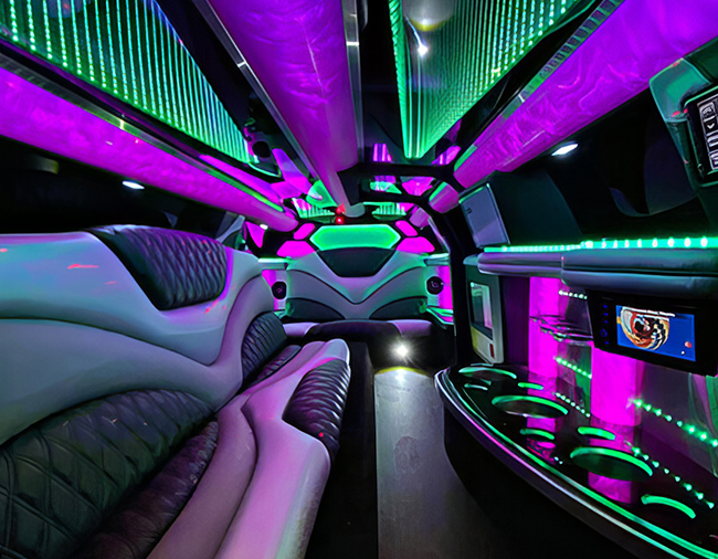 limo with disco floor