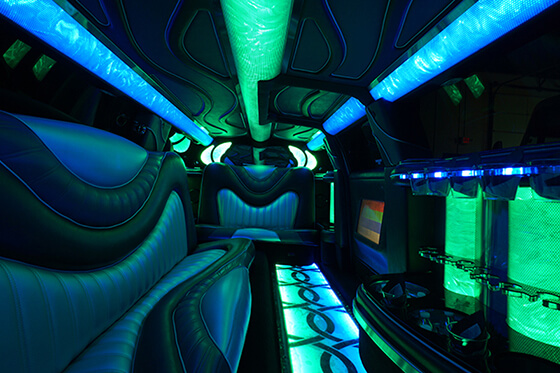 LED light system in a limo