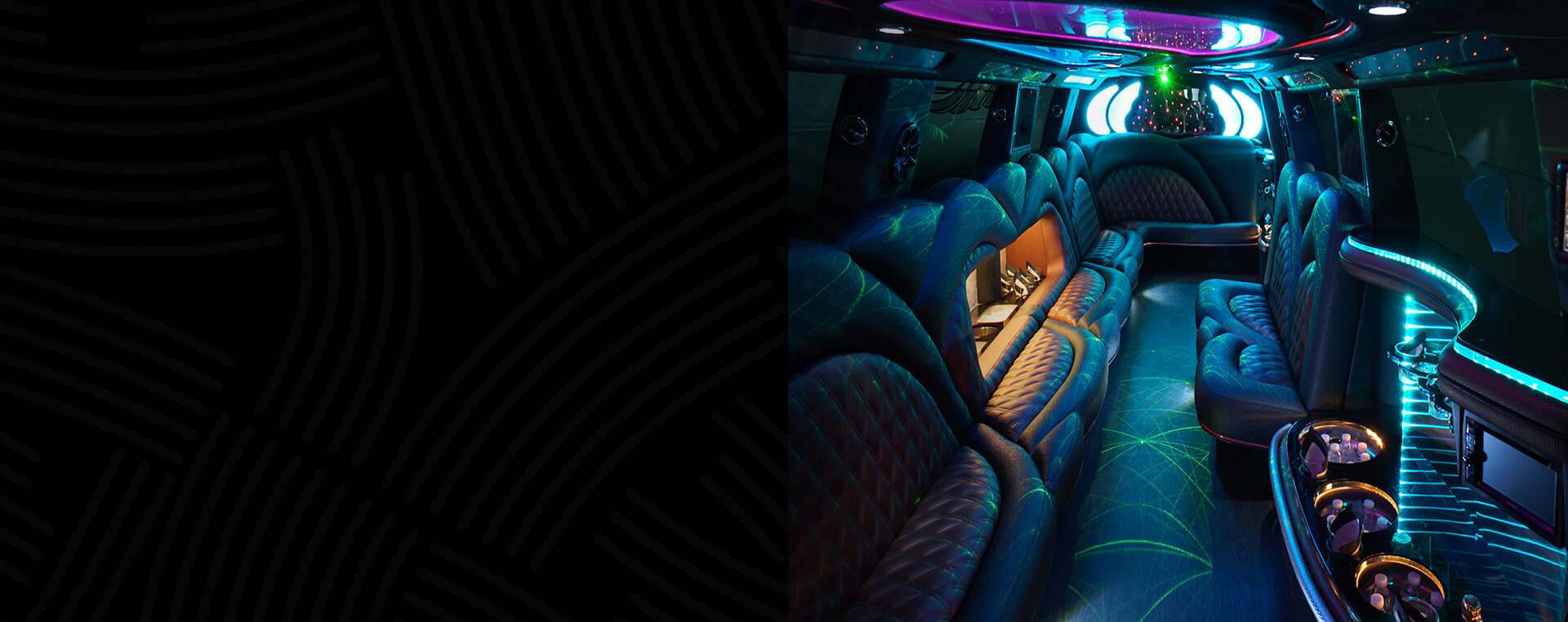 Luxury seats on a limo